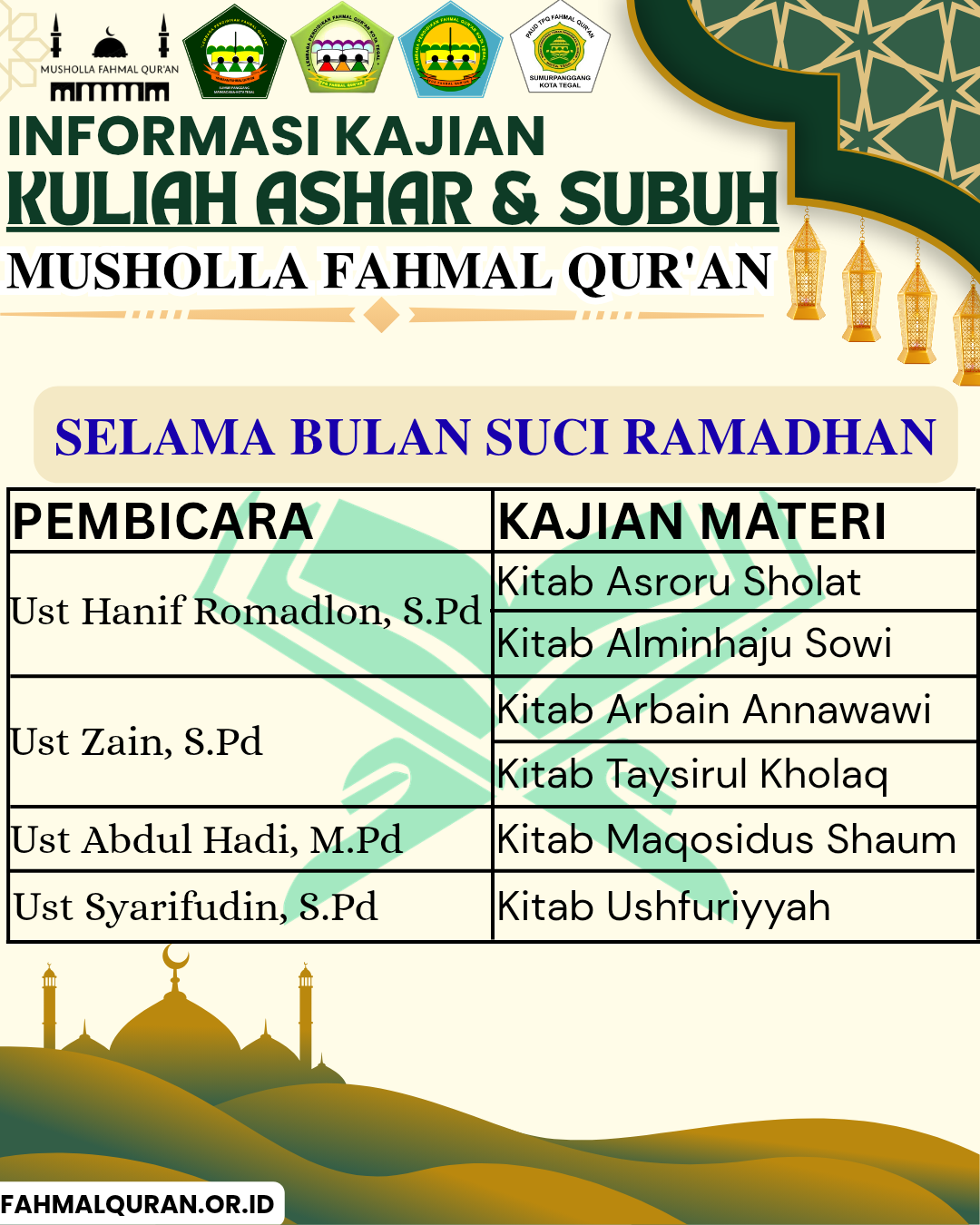 Mari Isi hal - hal yg bermanfaat selama bulan suci ramadhan